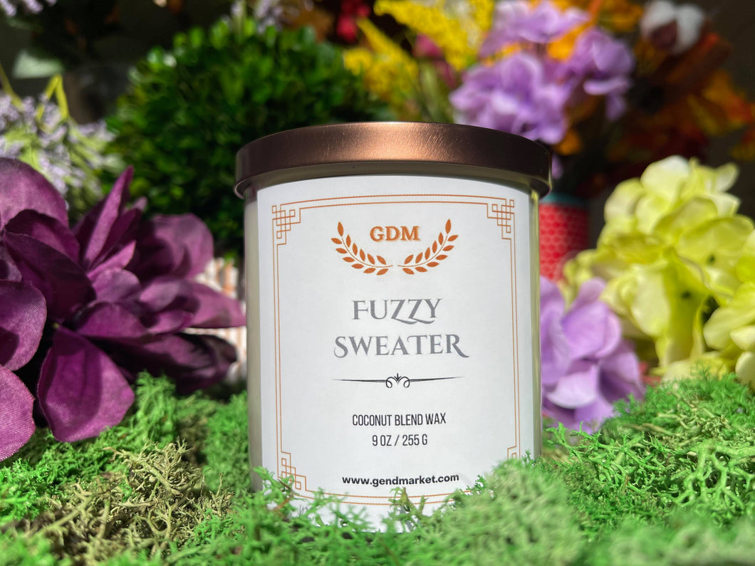 Fuzzy Sweater, handcrafted candle 9 Oz