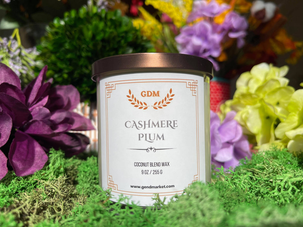 Cashmere plum, handcrafted candle 9 Oz